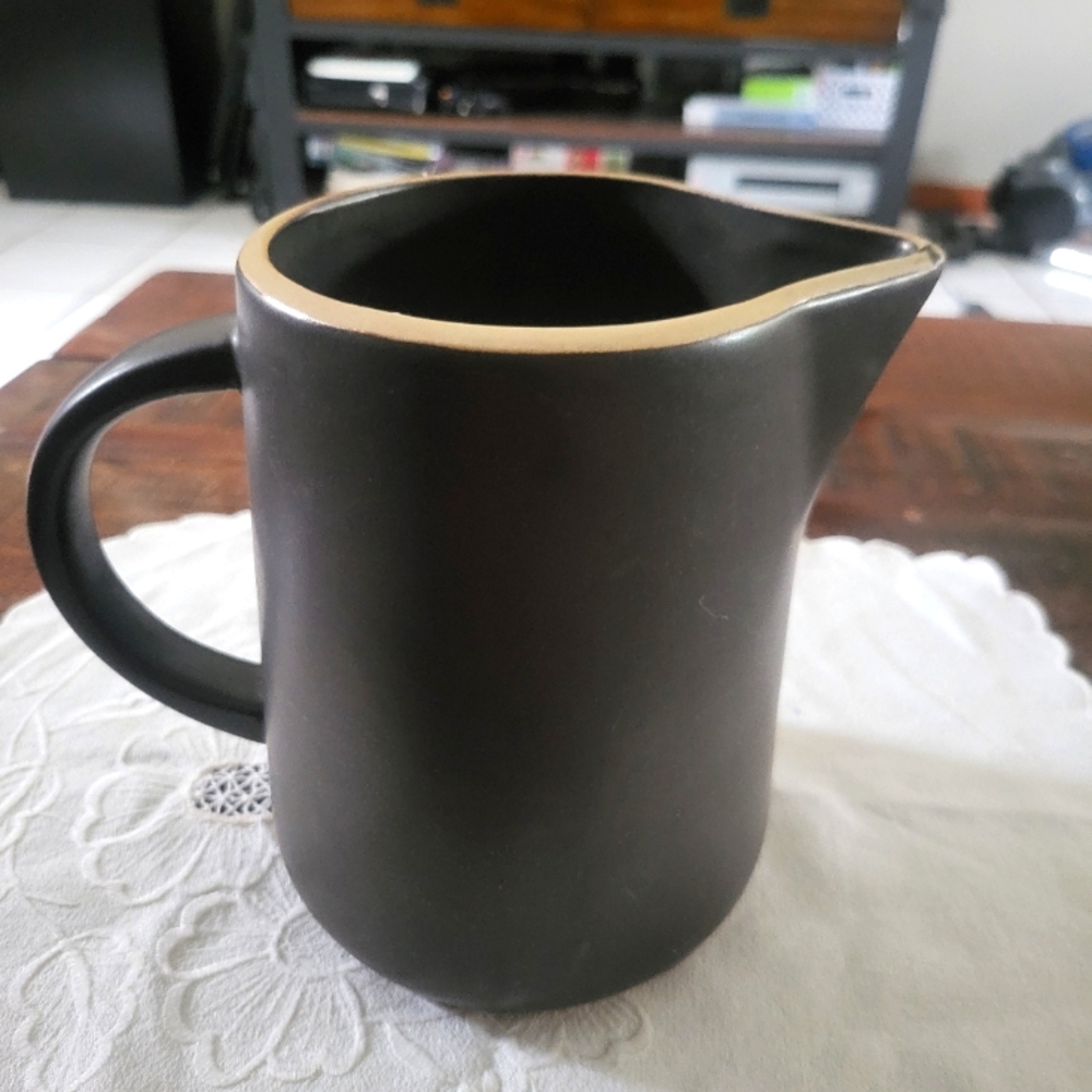 Pier 1 Brown Stoneware Pitcher Vase Country Core Large